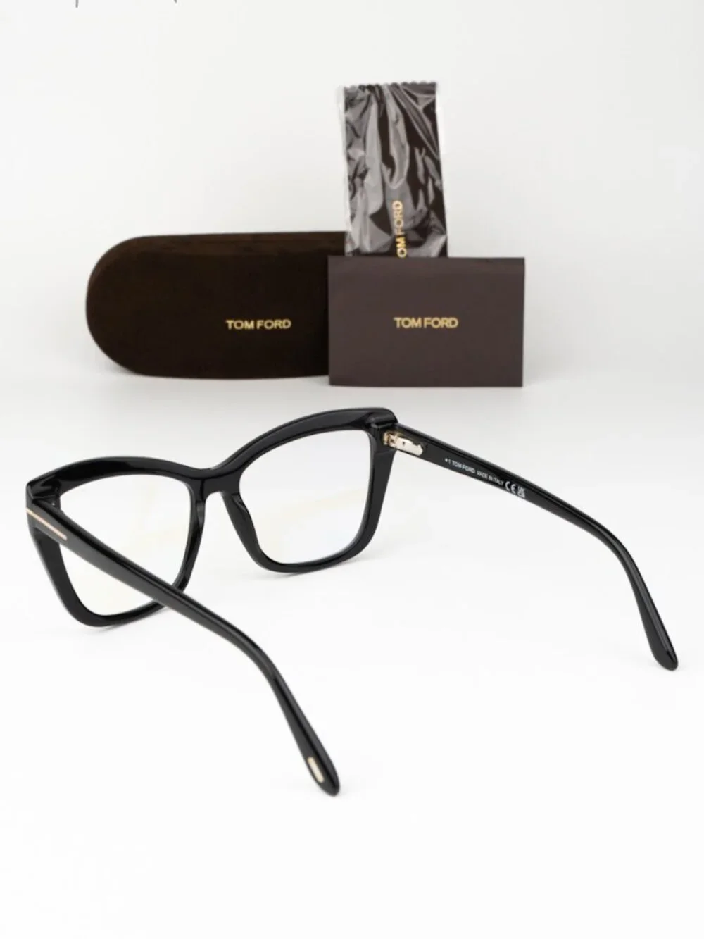 Tom Ford Women Eyeglasses Black Cat Eye FT5826-B 001 NEW AUTHENTIC